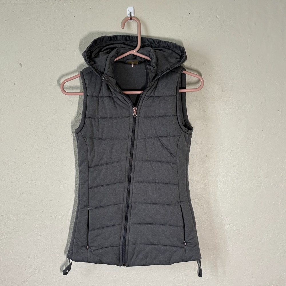 Calia‎ by Carrie Underwood Gray Hooded Puffer Vest women’s size XS